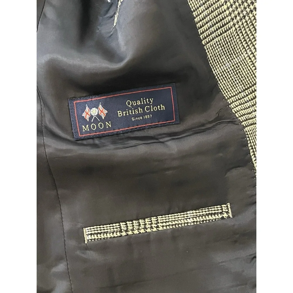 J.Crew Ludlow Blazer British Moon Fabric Jacket Glen Plaid Prince Of Wales 36R